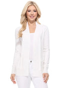 Ribbed Edge Pocket Cardigan White