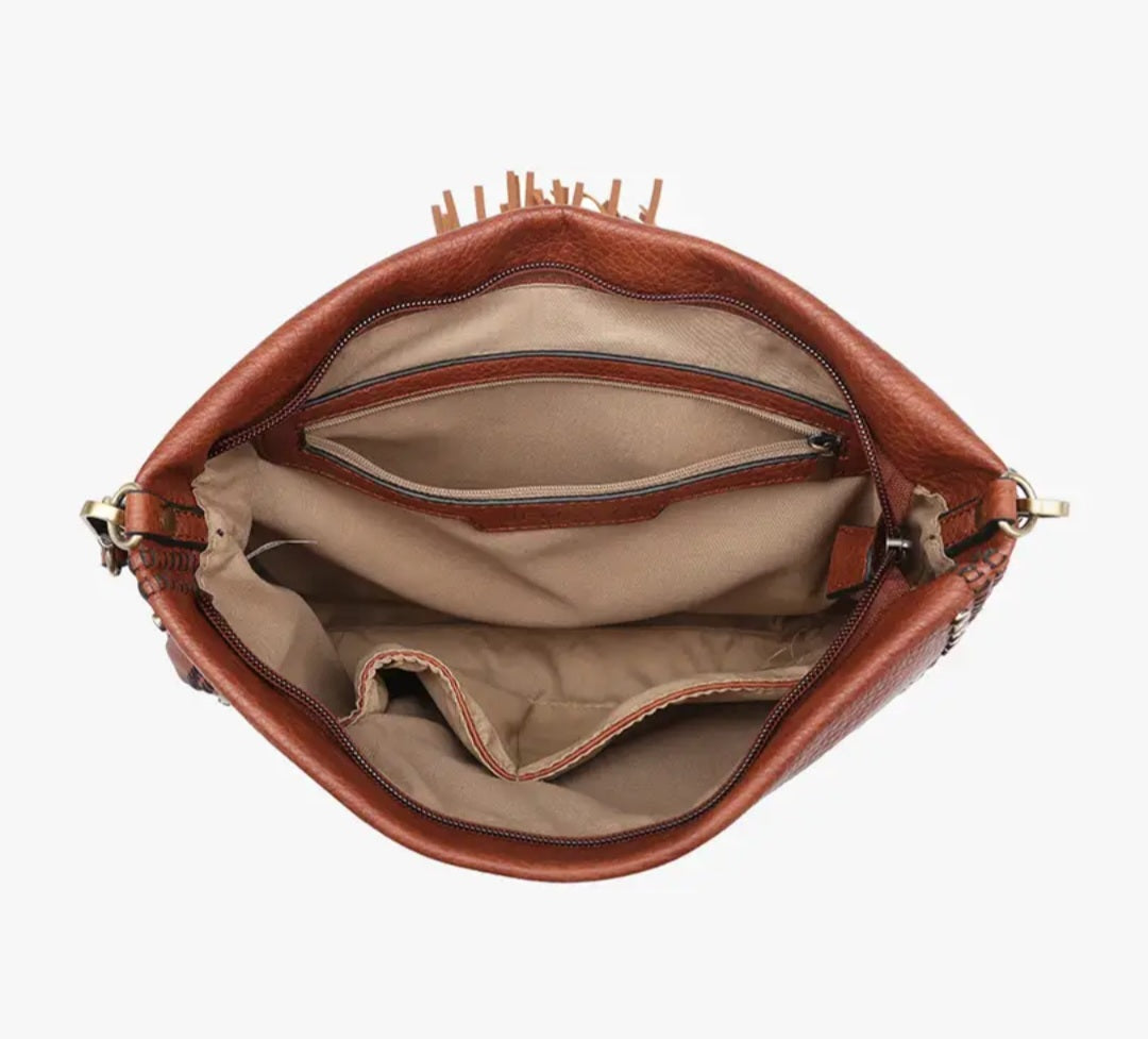 Tassel Crossbody Bag Camel