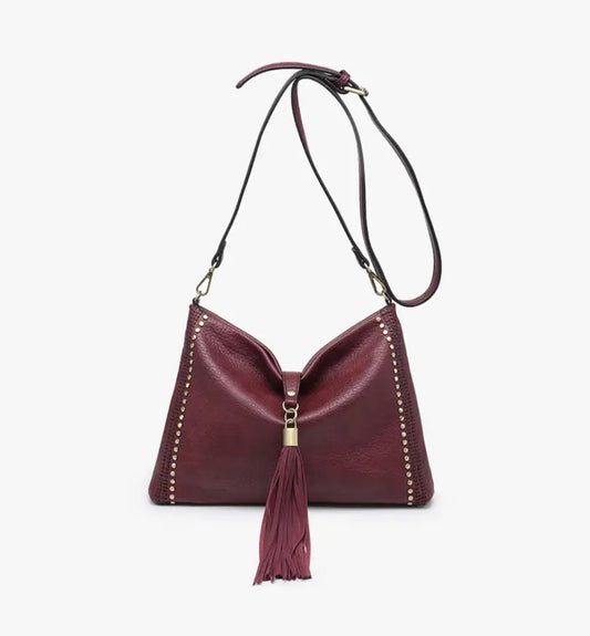 Tassel Crossbody Bag Wine