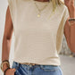 Beige Textured Cap Sleeve Tank