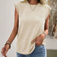 Beige Textured Cap Sleeve Tank