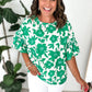 Irish Garden Floral Smocked Sleeve Blouse