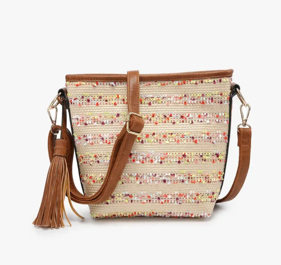 Straw Textured Crossbody