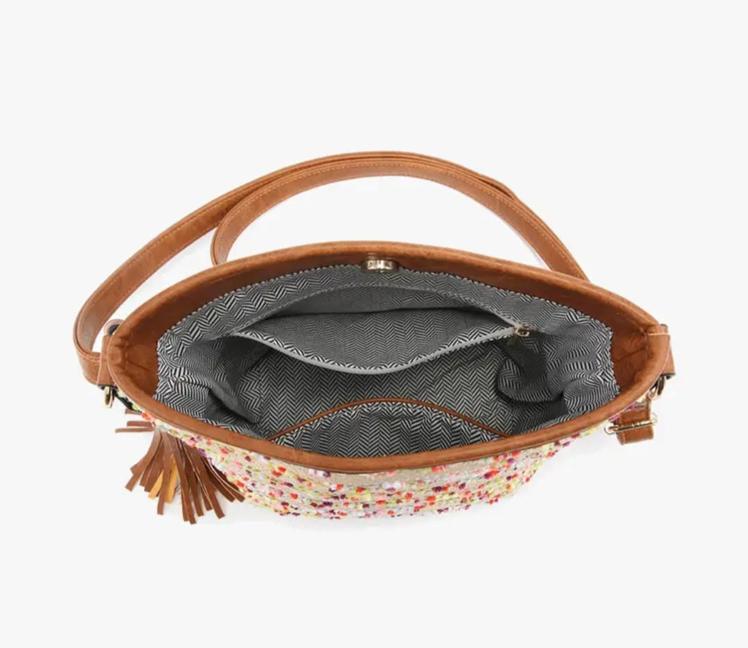 Straw Textured Crossbody
