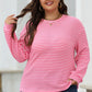 Pink Stripe Waffle Top