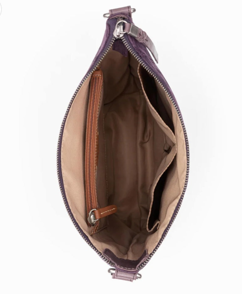 Ashland Crossbody Aubergine Suede