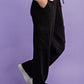 French Terry Straight Leg Cargo Sweatpant Black