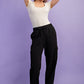 French Terry Straight Leg Cargo Sweatpant Black