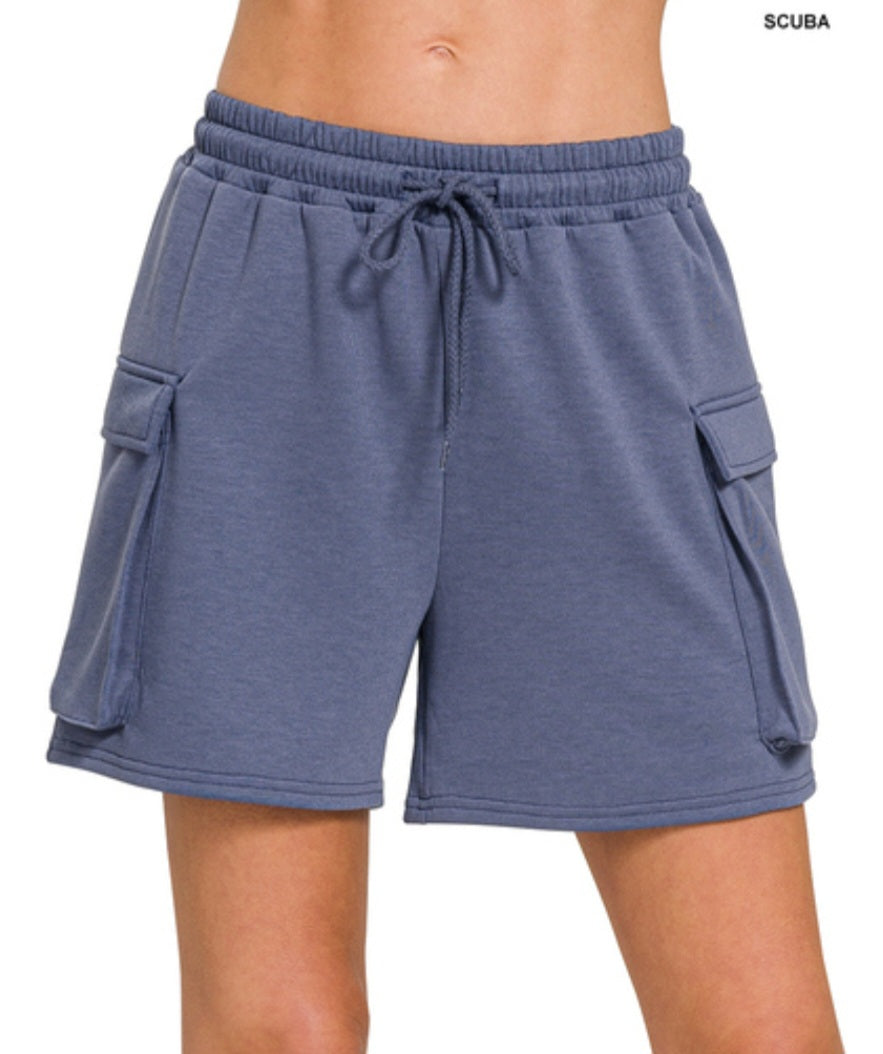 Scuba Mom Cargo Shorts Blue Indigo