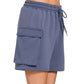 Scuba Mom Cargo Shorts Blue Indigo