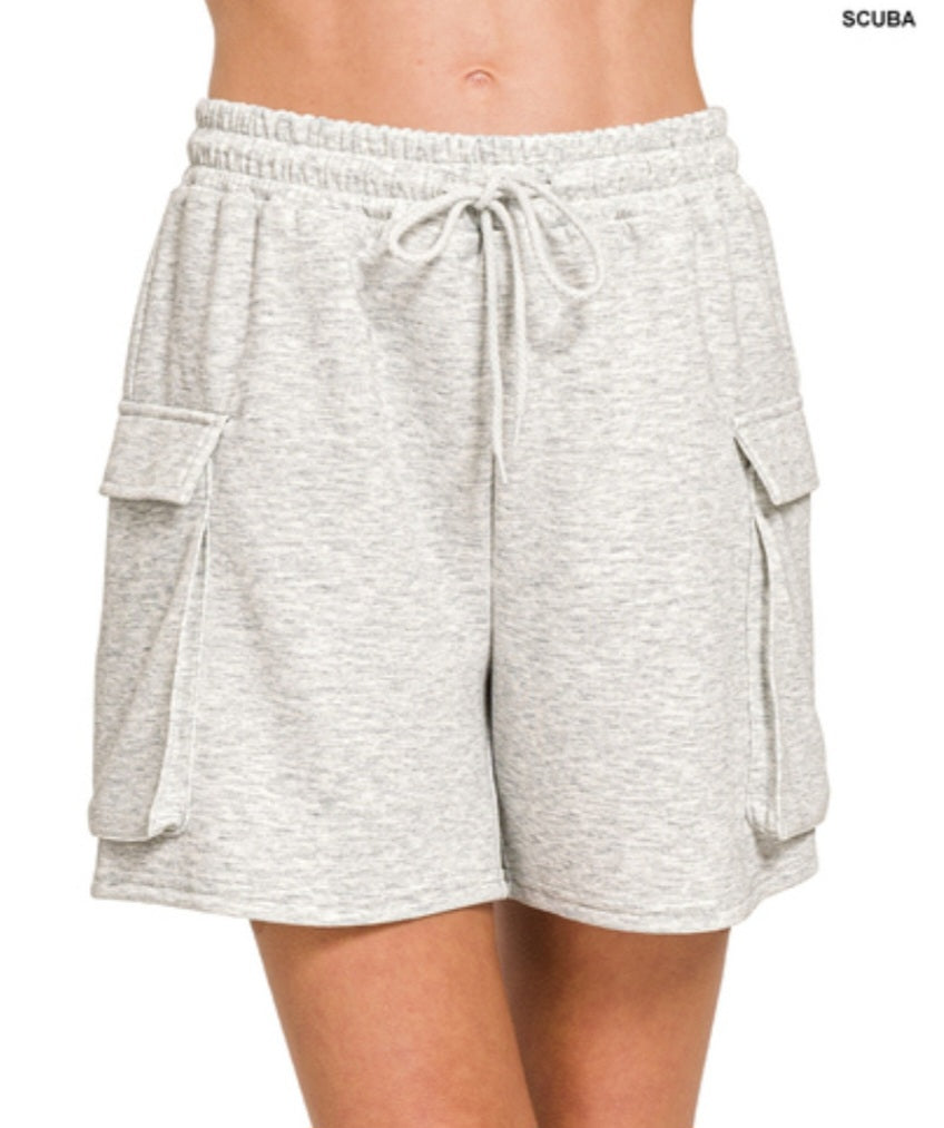 Scuba Mom Cargo Shorts Heather Grey