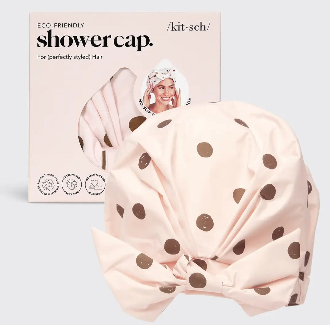 Luxury Shower Cap Blush Dot