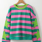 Star Patchwork Stripe French Terry Pullover