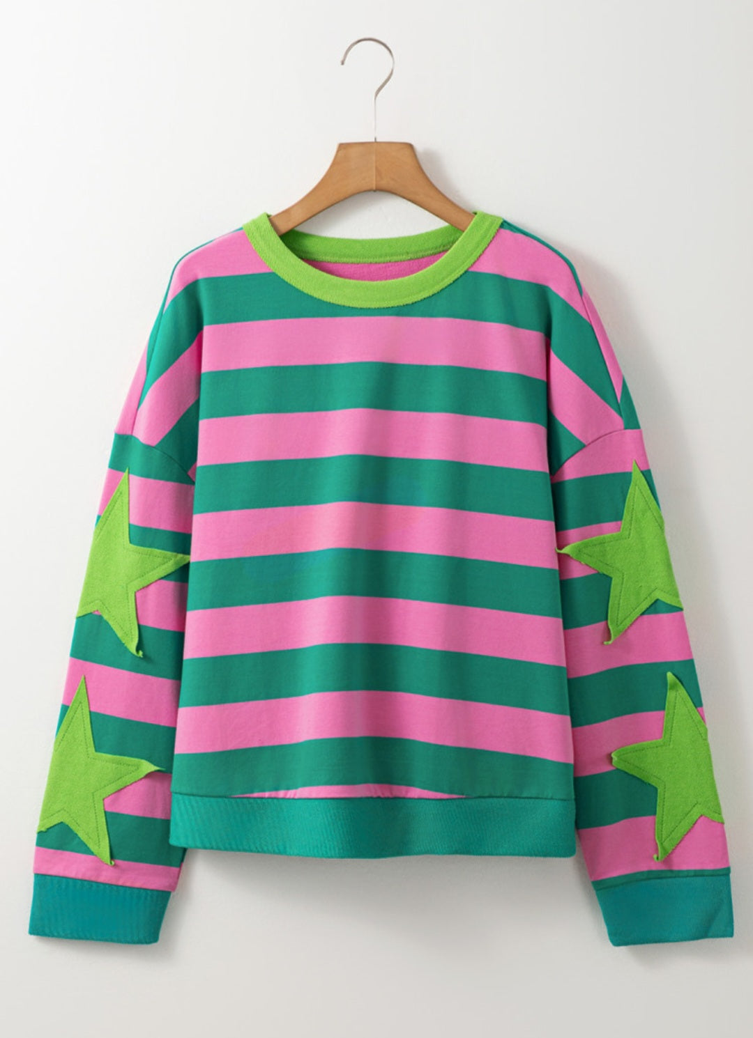 Star Patchwork Stripe French Terry Pullover