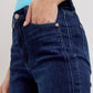 Judy Blue Mid-Rise Side Panel Boyfriend Dark Wash