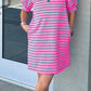 Pink Stripe Collared Dress