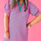 Pink Stripe Collared Dress