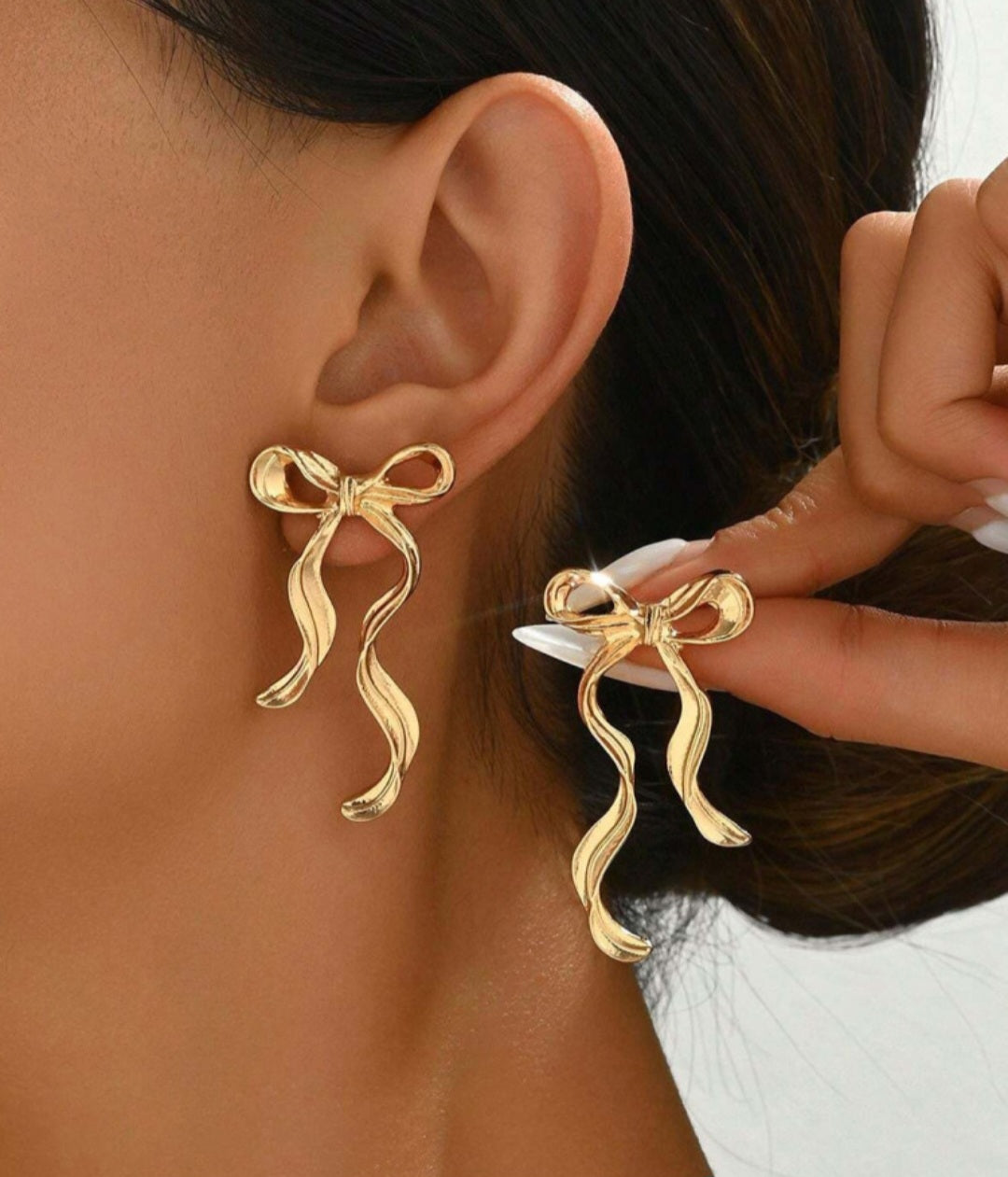 Gold Bow Earrings