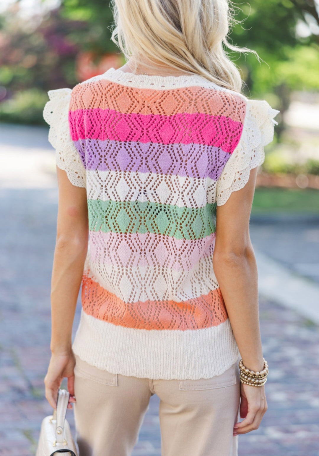 Eyelet Trim Sweet Spring Sweater