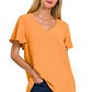 Air Flow Ruffle Sleeve Top Mango