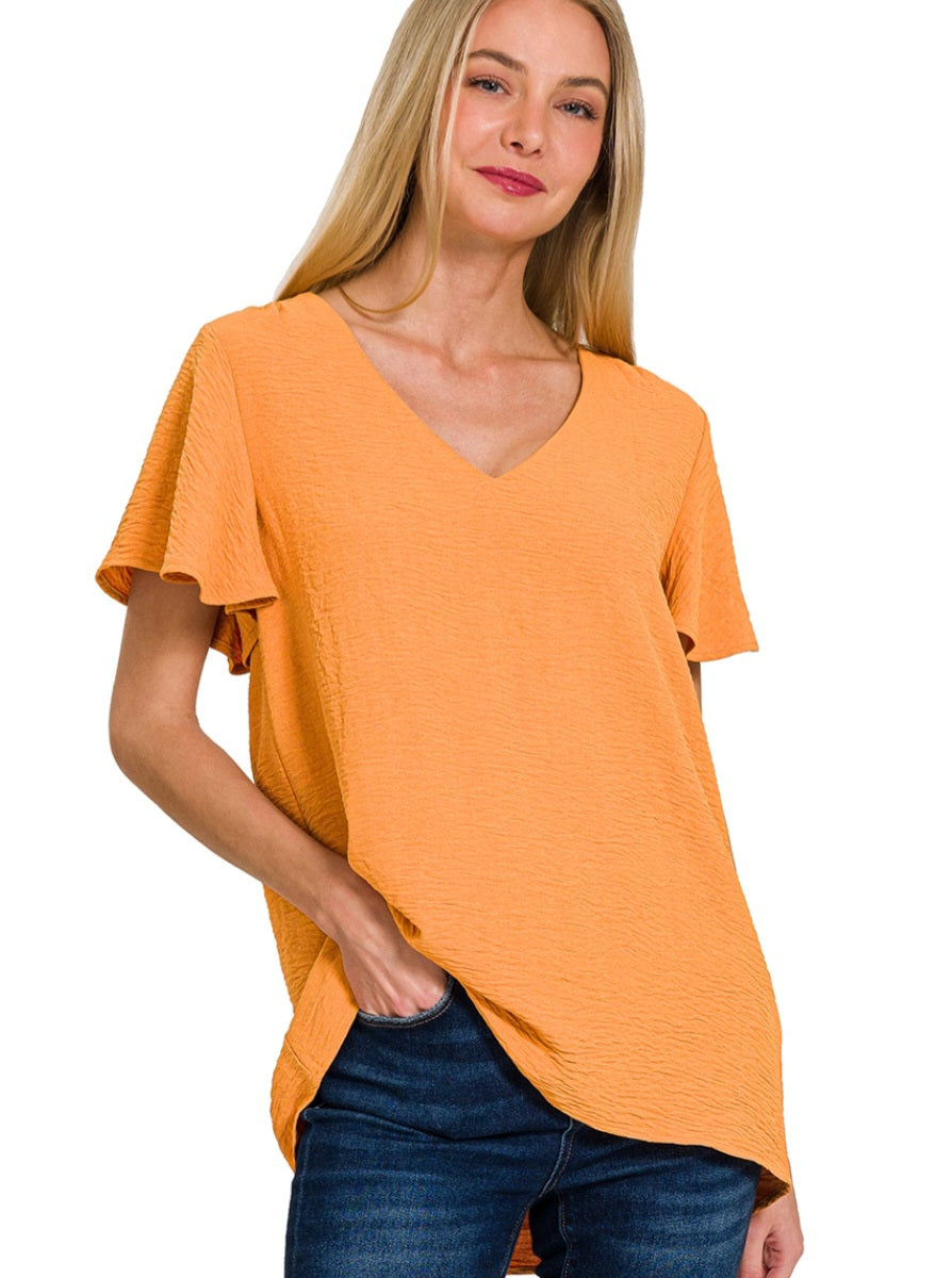 Air Flow Ruffle Sleeve Top Mango