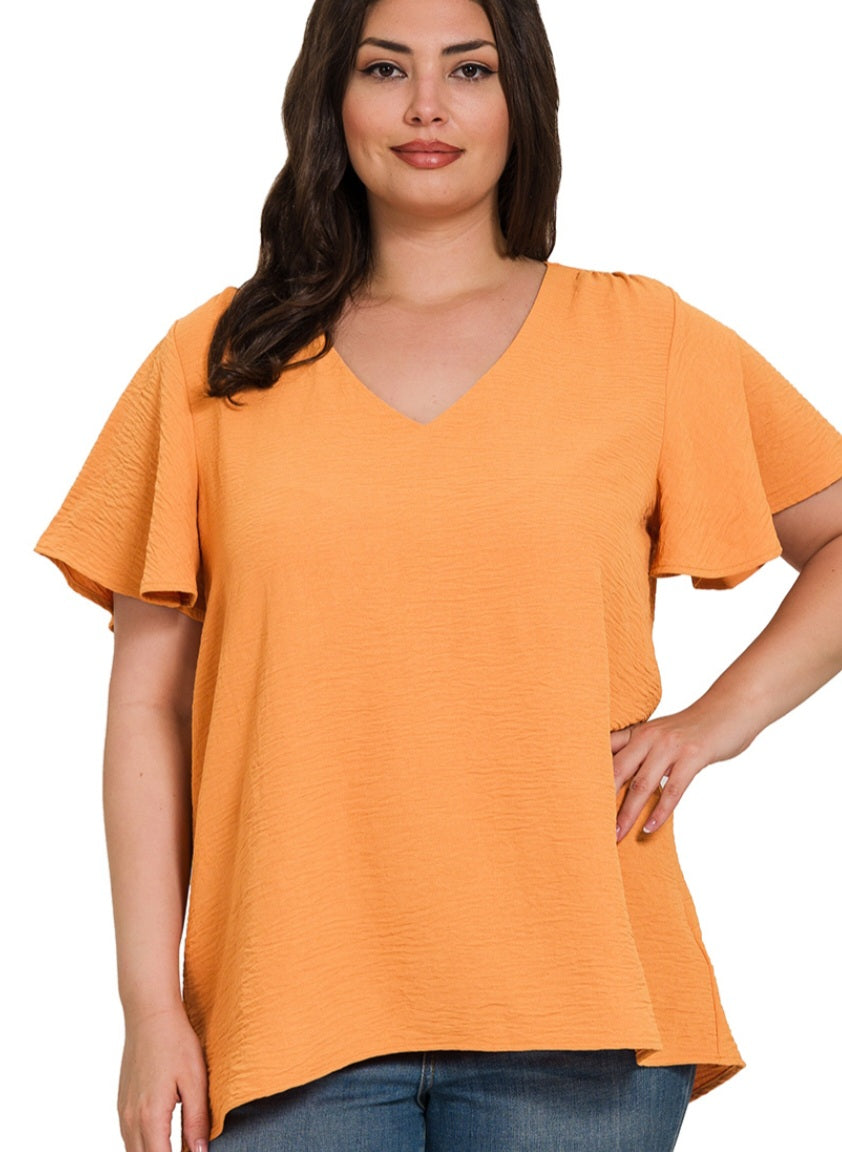 Air Flow Ruffle Sleeve Top Mango