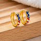 Gold Flag Huggie Earrings