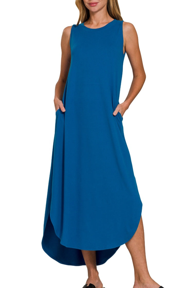 Sleeveless Brushed Maxi Classic Blue