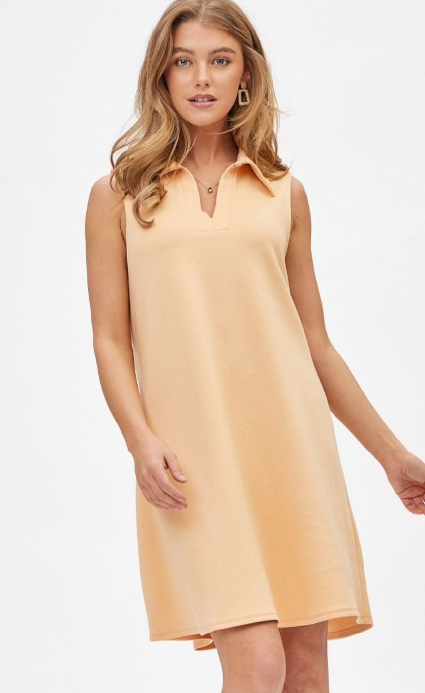 Dear Scarlett Cruise Scuba Dress Apricot Ice