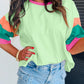 Mint Color Blocked Top
