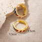 Gold Flag Huggie Earrings