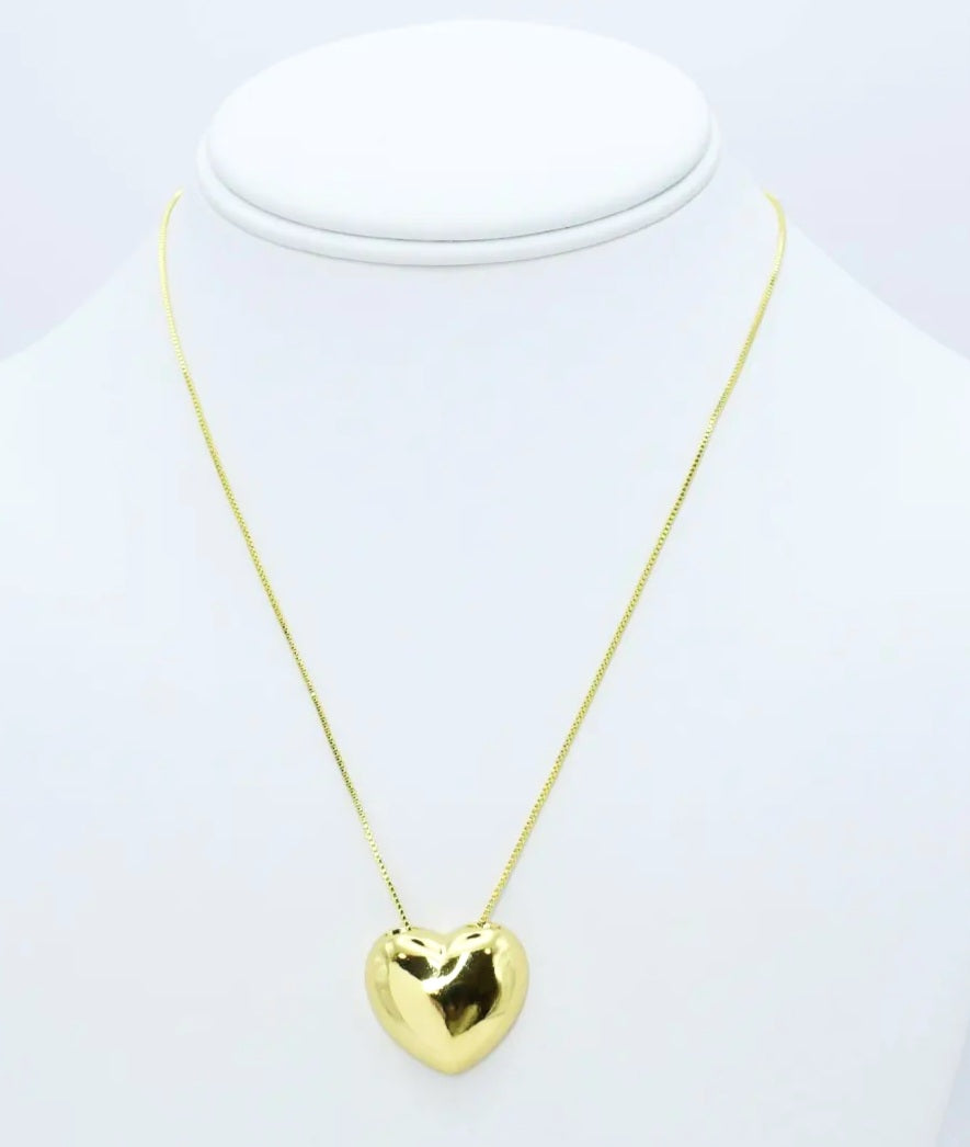 Treasure Jewels Puffy Love Necklace Gold