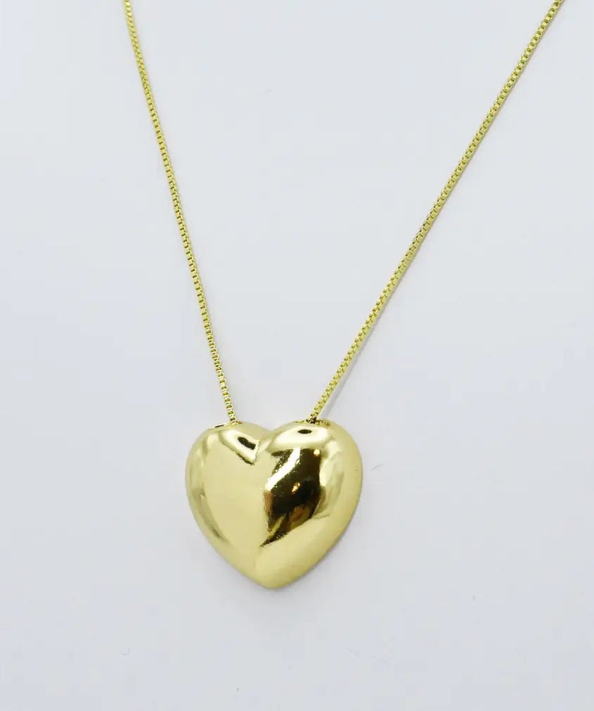 Treasure Jewels Puffy Love Necklace Gold