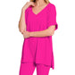Zenana Brushed DTY Lounge Set Neon Hot Pink