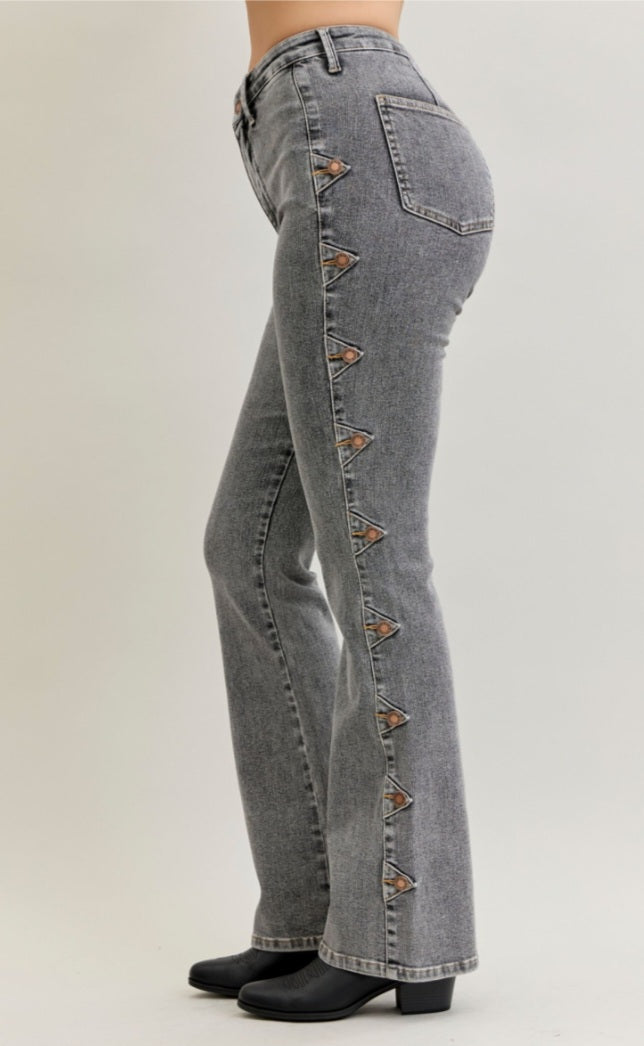 Judy Blue Bootcut Rivet Side Seam Bootcut Grey