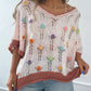 Field of Flowers Crochet Sweater Mauve