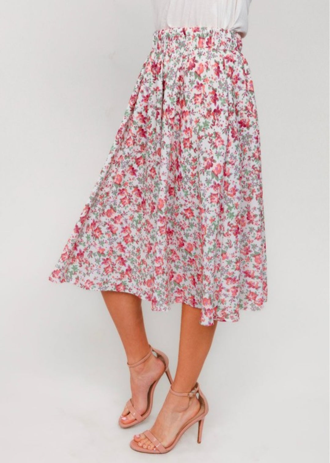 Vintage Cream Floral Skirt
