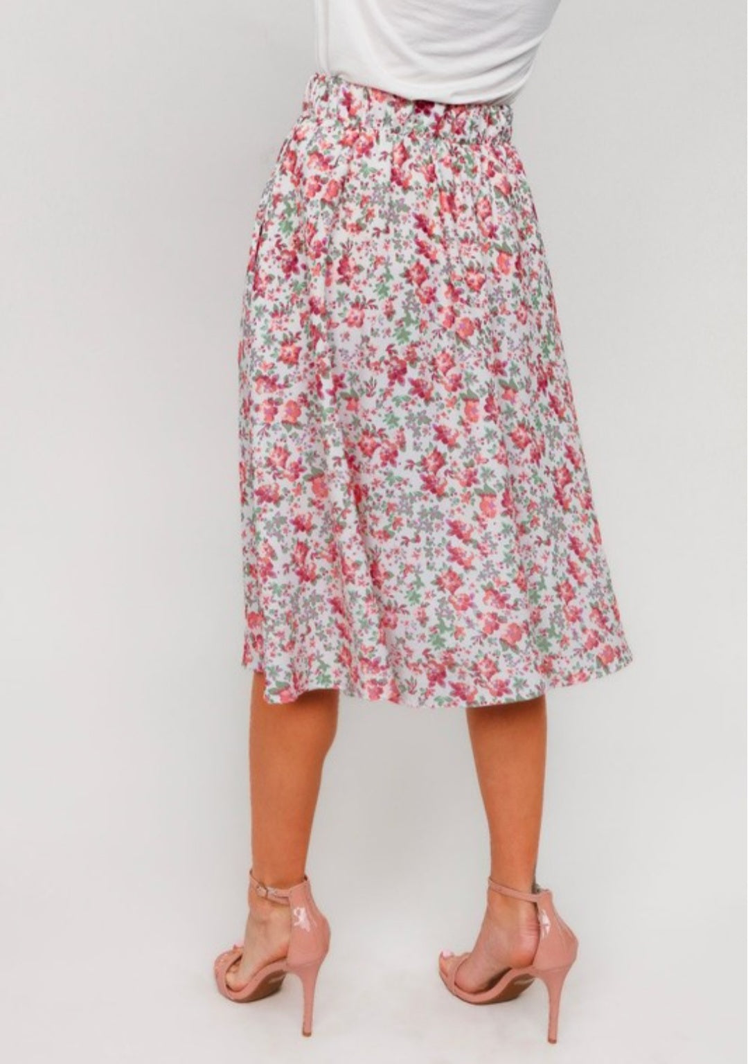 Vintage Cream Floral Skirt