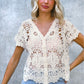 Crochet Sweetheart Button Cardigan Natural