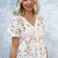 Crochet Sweetheart Button Cardigan Natural