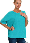 Double Gauze Cotton Top Lt Teal