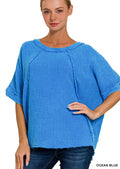 Double Gauze Cotton Top Ocean Blue