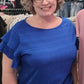 Textured Flutter Sleeve Top Royal