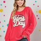 Urban Ribbed Chenille Sequin Game Day Top Red