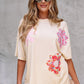 Oversized Flower Applique Tee