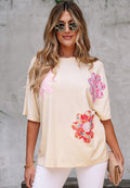 Oversized Flower Applique Tee