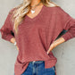 Heather Red French Terry Tunic Top