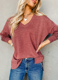 Heather Red French Terry Tunic Top