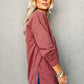 Heather Red French Terry Tunic Top