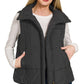 High Neck Puffer Vest Black